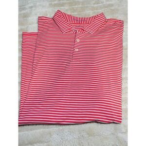 B. Draddy Mens Golf Polo Shirt XXL Salmon &‎ Blue Stripe Short Sleeve Rugby